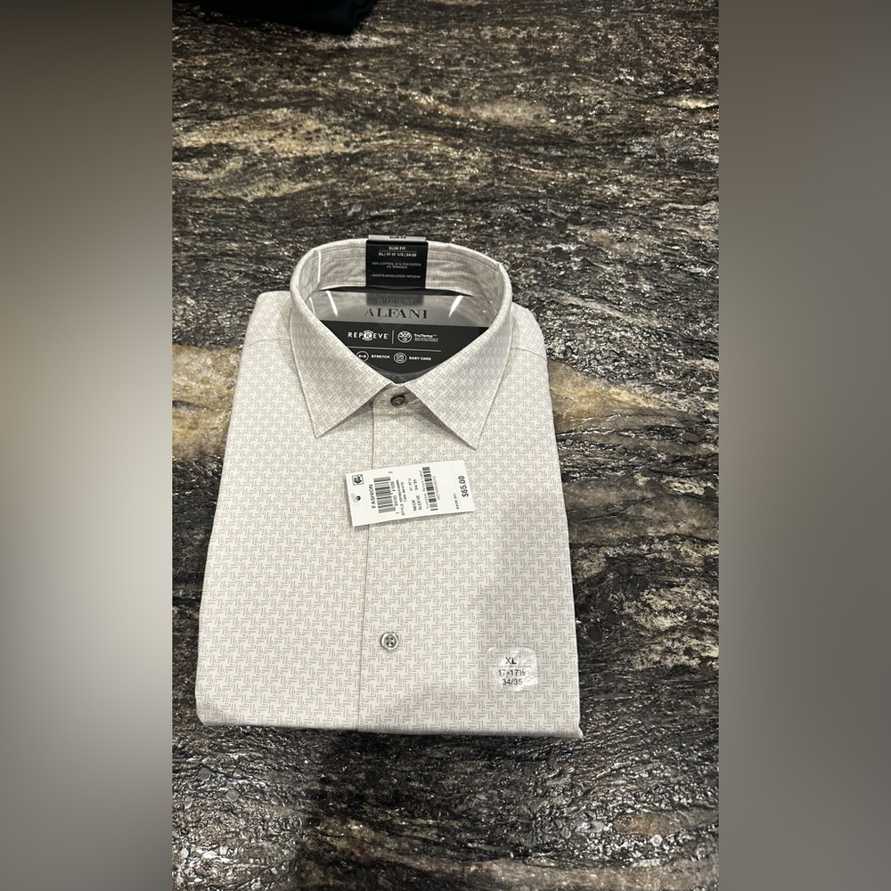 Alfani Cream Dress Shirt with Classic Design